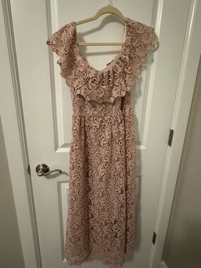 H&M Dusty Rose Lace Maxi Dress